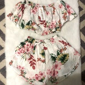 NWT Just from Bali two piece top shorts bottom